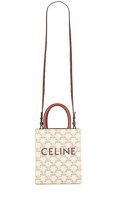 Fwrd Renew Celine Mini Vertical Cabas Tote Bag In Brown