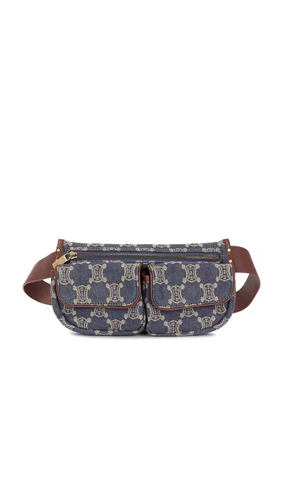 Fwrd Renew Celine Paris Macadam Belt Bag In Blue