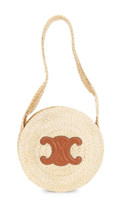 Fwrd Renew Celine Small Panier Round Shoulder Bag In Neutral