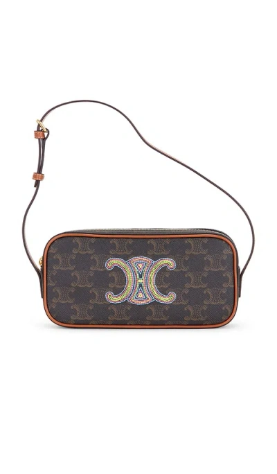Fwrd Renew Celine Triomphe Mini Camera Bag In Brown