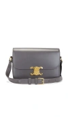 Fwrd Renew Celine Triomphe Shoulder Bag In Grey