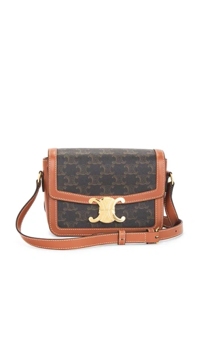 Fwrd Renew Celine Triomphe Teen Claude Shoulder Bag In Brown
