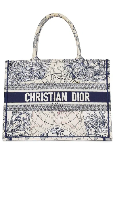 Fwrd Renew Dior Book Tote Bag In Navy