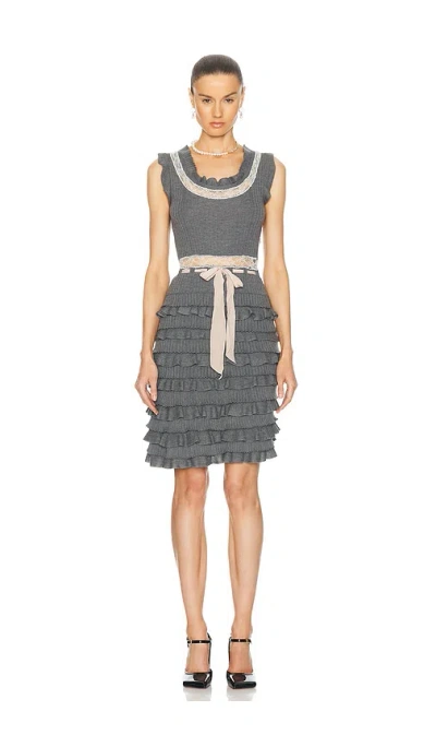 Fwrd Renew Dior Cashmere Ruffle Dress In Gray