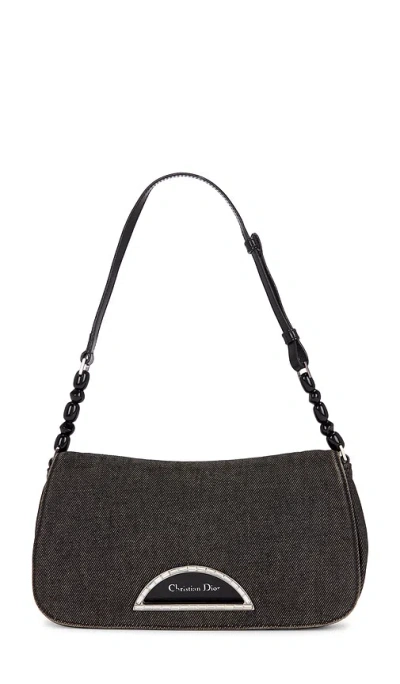 Fwrd Renew Dior Denim Maris Pearl Shoulder Bag In Black