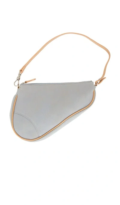 Fwrd Renew Dior Denim Pochette Saddle Bag In Blue