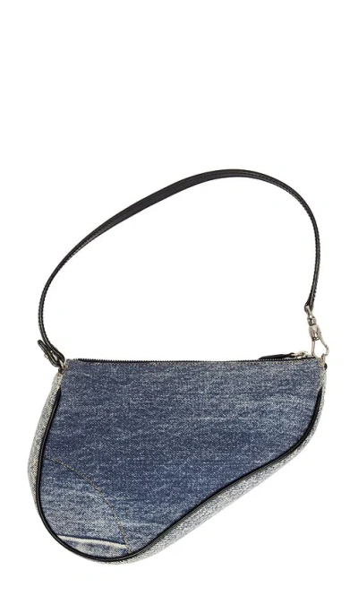Fwrd Renew Dior Denim Saddle Bag In Gray