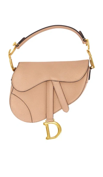 Fwrd Renew Dior Mini Saddle Bag In Nude