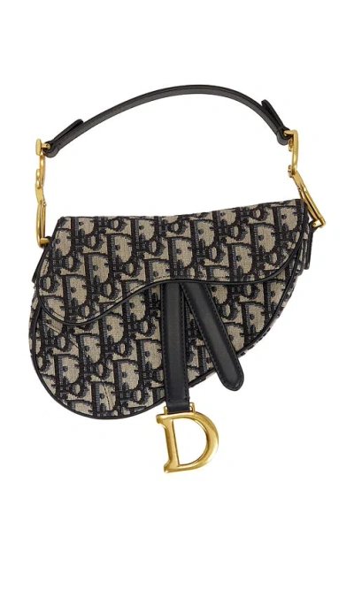 Fwrd Renew Dior Oblique Mini Saddle Bag In Black