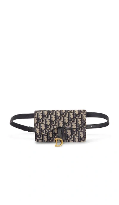 Fwrd Renew Dior Oblique Saddle Belt Bag In Blue