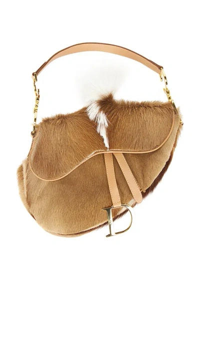 Fwrd Renew Dior Pony Hair Mohawk Saddle Bag In Brown