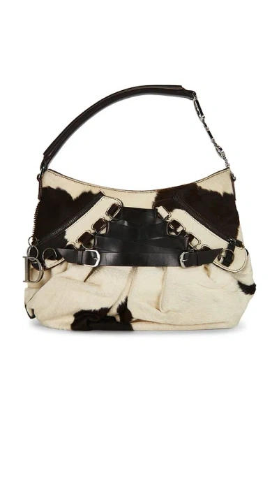 Fwrd Renew Dior Ponyhair Ballet Corset Shoulder Bag In Black