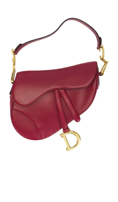 Fwrd Renew Dior Saddle Bag In Burgundy