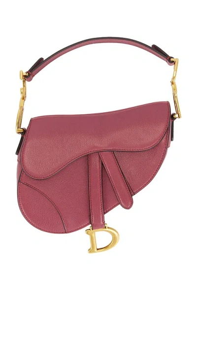 Fwrd Renew Dior Saddle Bag In Mauve,burgundy