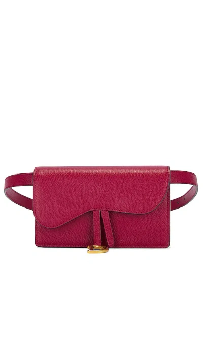 Fwrd Renew Dior Saddle Waist Bag In Red