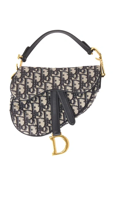 Fwrd Renew Dior Trotter Oblique Mini Saddle Bag In Blue