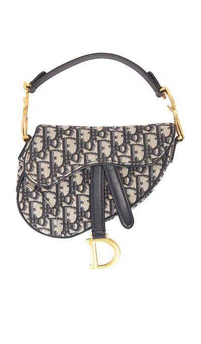 Fwrd Renew Dior Trotter Oblique Mini Saddle Bag In Blue