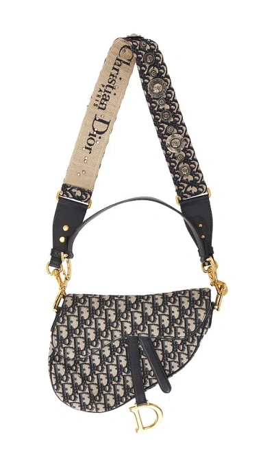 Fwrd Renew Dior Trotter Oblique Saddle Bag In Blue