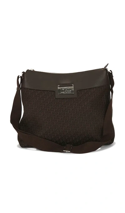 Fwrd Renew Dior Trotter Street Chic Messenger Bag In Black