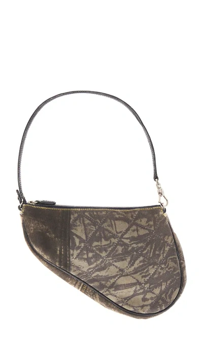 Fwrd Renew Dior Vintage Denim Saddle Bag In Black