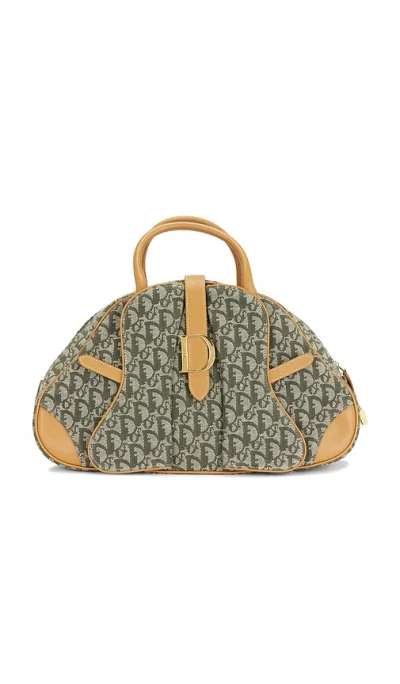 Fwrd Renew Dior Vintage Diorissimo Double Saddle Bowler Bag In Sand