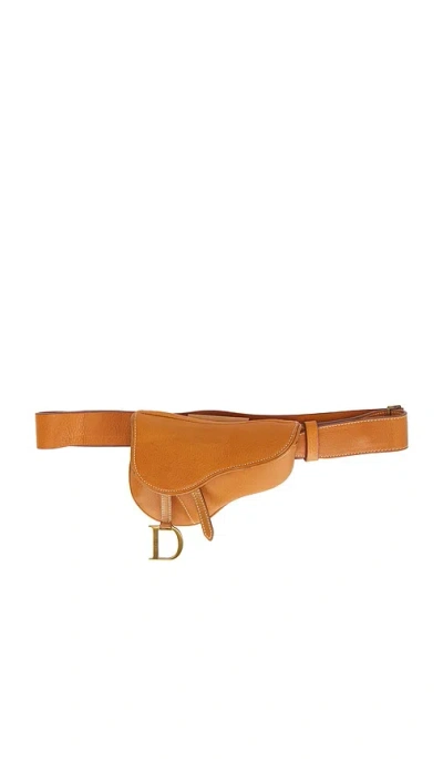 Fwrd Renew Dior Vintage Saddle Belt Bag In Brown