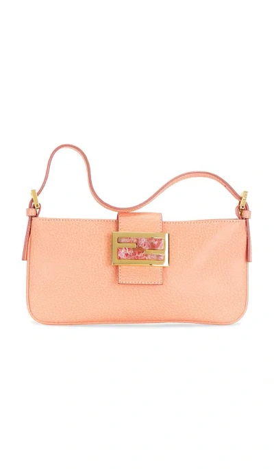 Fwrd Renew Fendi Baguette Pochette Shoulder Bag In Peach