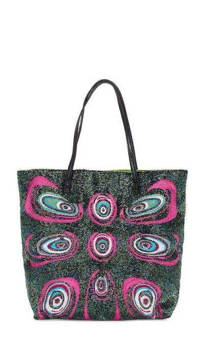 Fwrd Renew Fendi Beaded Vintage Tote Bag In Multi