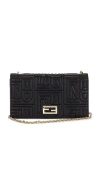 Fwrd Renew Fendi Embossed Wallet On Chain In Black