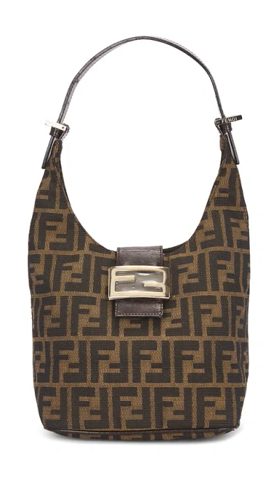 Fwrd Renew Fendi Zucca Hobo Bag In Brown