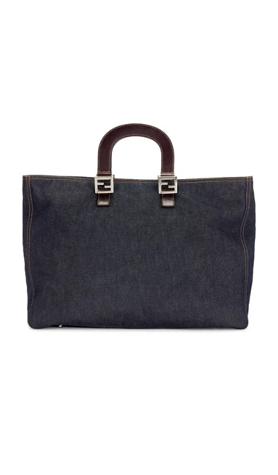 Fwrd Renew Fendi Denim Handbag In Blue
