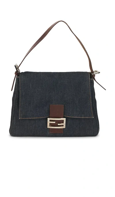 Fwrd Renew Fendi Denim Mama Baguette Shoulder Bag In Blue