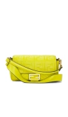 Fwrd Renew Fendi Embossed Ff Baguette Shoulder Bag In 绿色