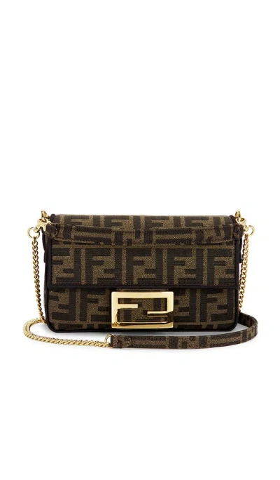 Fwrd Renew Fendi Ff 1974 Mini Baguette Shoulder Bag In Brown