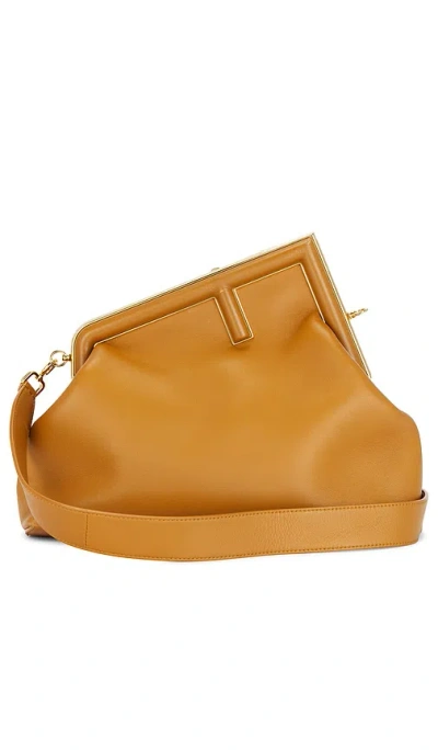 Fwrd Renew Fendi First Shoulder Bag In Brown