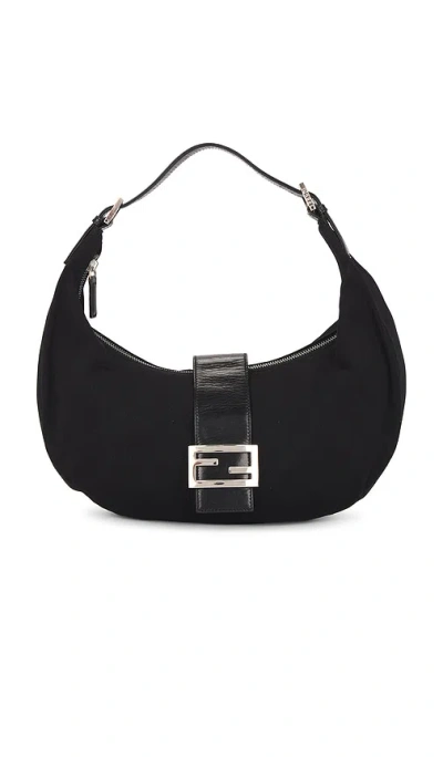 Fwrd Renew Fendi Half Moon Hobo Bag In Black