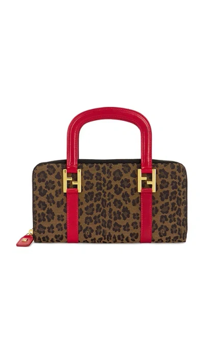 Fwrd Renew Fendi Leopard Print Handbag In Brown