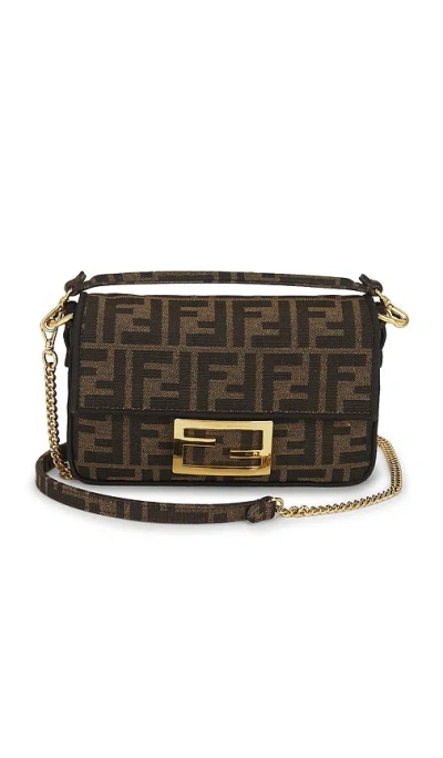 Fwrd Renew Fendi Mini Ff 1974 Baguette Shoulder Bag In Brown