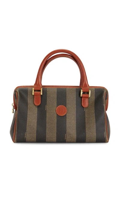 Fwrd Renew Fendi Pequin Handbag In Yellow
