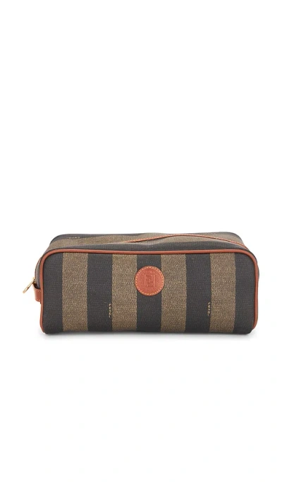 Fwrd Renew Fendi Pequin Pouch In Brown