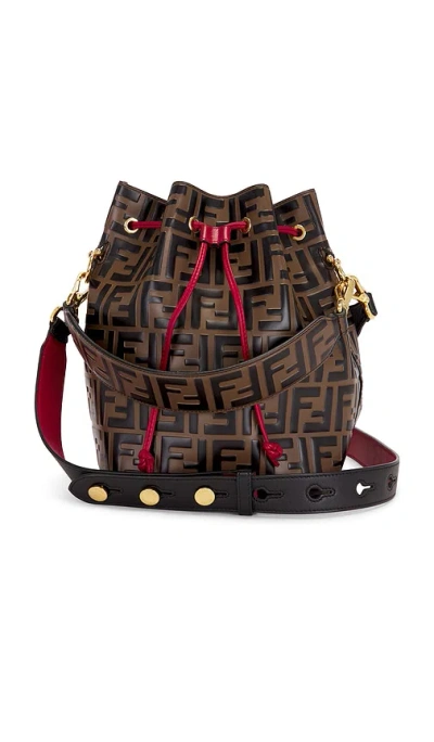 Fwrd Renew Fendi Vitello Grace F Is Fendi Mon Tresor Bucket Bag In Brown