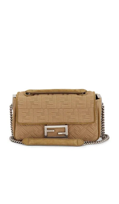 Fwrd Renew Fendi X Skims Midi Chain Baguette Shoulder Bag In Sand
