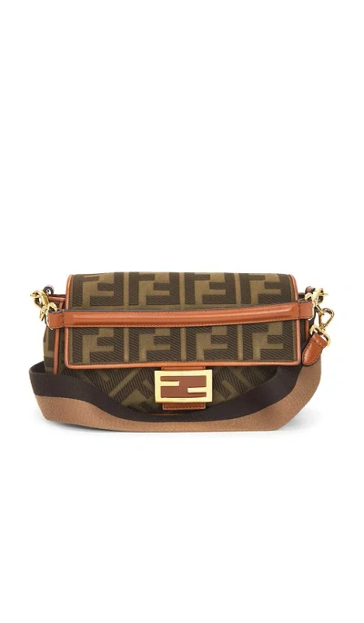 Fwrd Renew Fendi Zucca Baguette Nm Shoulder Bag In Brown