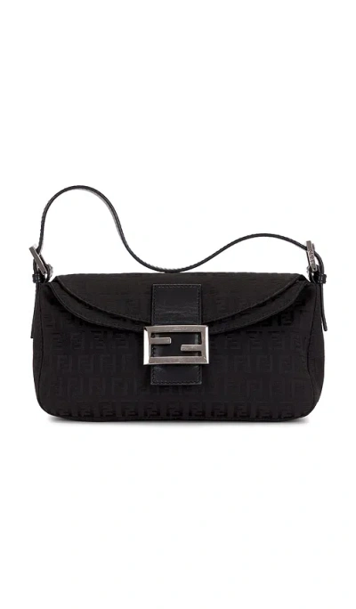 Fwrd Renew Fendi Zucca Baguette Shoulder Bag In Black