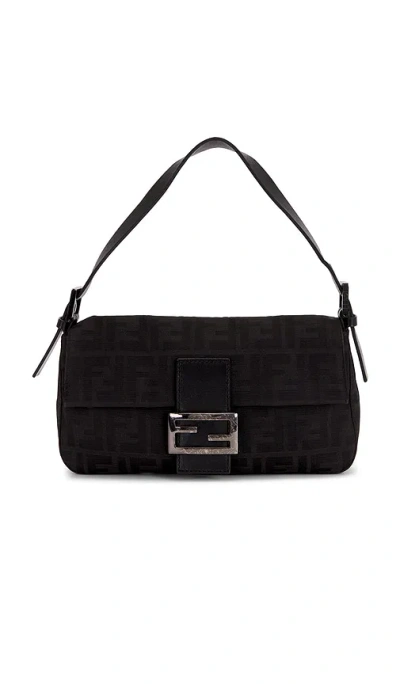 Fwrd Renew Fendi Zucca Baguette Shoulder Bag In Black
