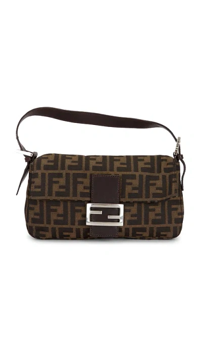 Fwrd Renew Fendi Zucca Baguette Shoulder Bag In Brown