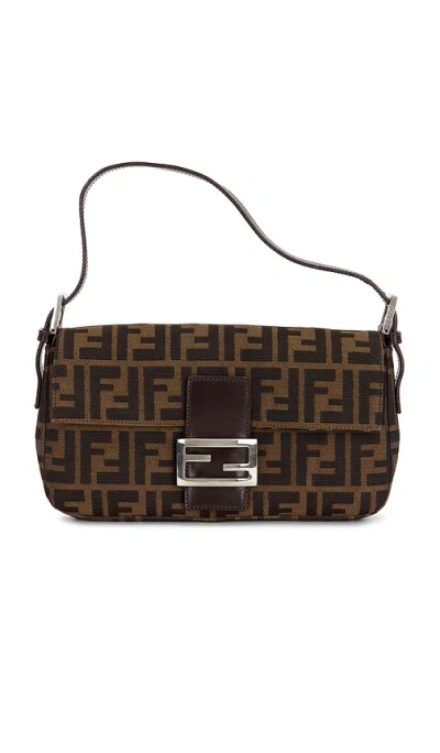Fwrd Renew Fendi Zucca Baguette Shoulder Bag In Brown