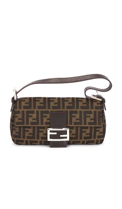 Fwrd Renew Fendi Zucca Baguette Shoulder Bag In Brown