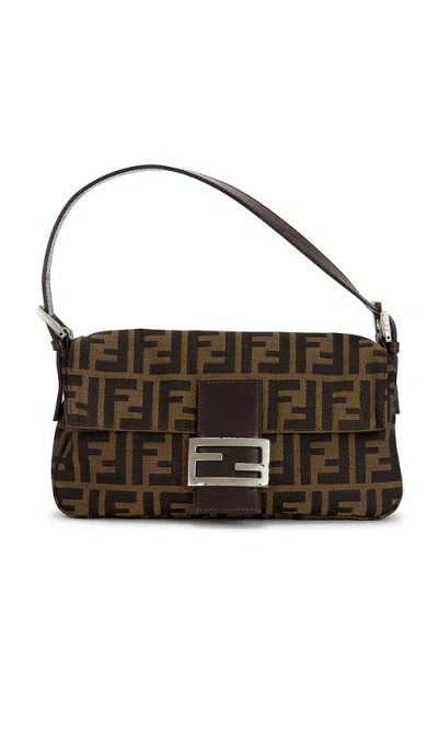 Fwrd Renew Fendi Zucca Baguette Shoulder Bag In Brown