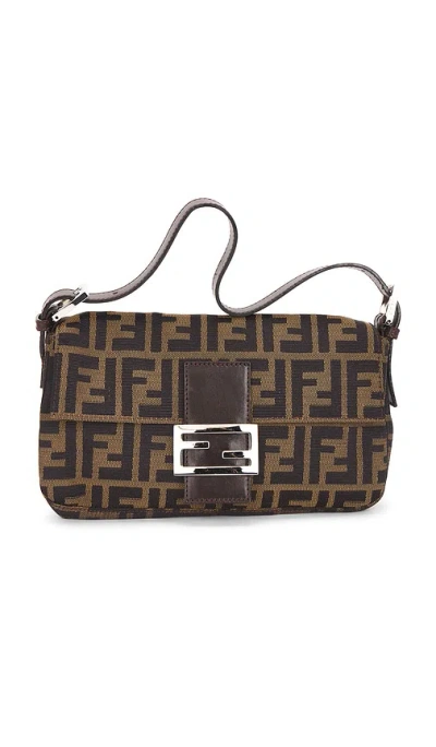Fwrd Renew Fendi Zucca Baguette Shoulder Bag In Brown